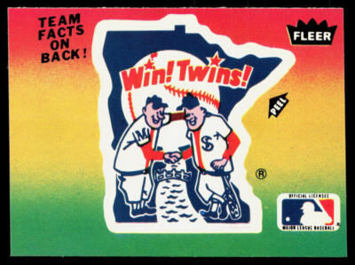 Minnesota Twins Logo 1984 Fleer Team Stickers Rainbow green to red