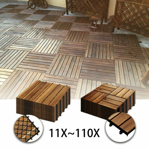 Quadratische Holzfliesen aus Holz