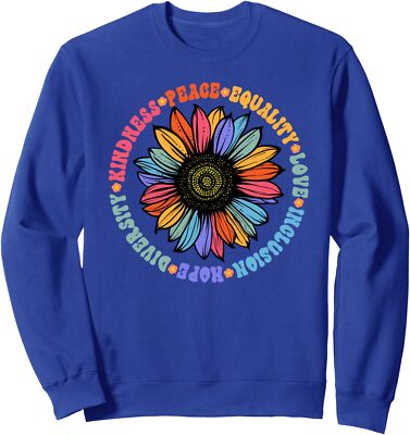 Kindness Peace Equality Love Hope Diversity Human Unisex Crewneck Sweatshirt