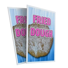 Fried Dough 24" x 36" 2 Pack Of Store Sign Plastic Or Decal