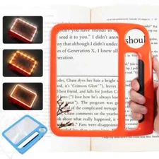 Magnifying Glass 48LED Light Handheld Jumbo Illuminated 5X/10X Magnifier Large