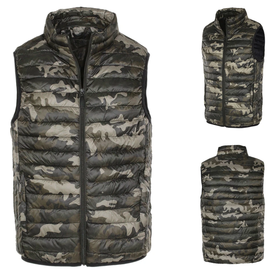 Smanicato Uomo Invernale Giubbino Militare Giubbotto Camouflage Gilet Veque