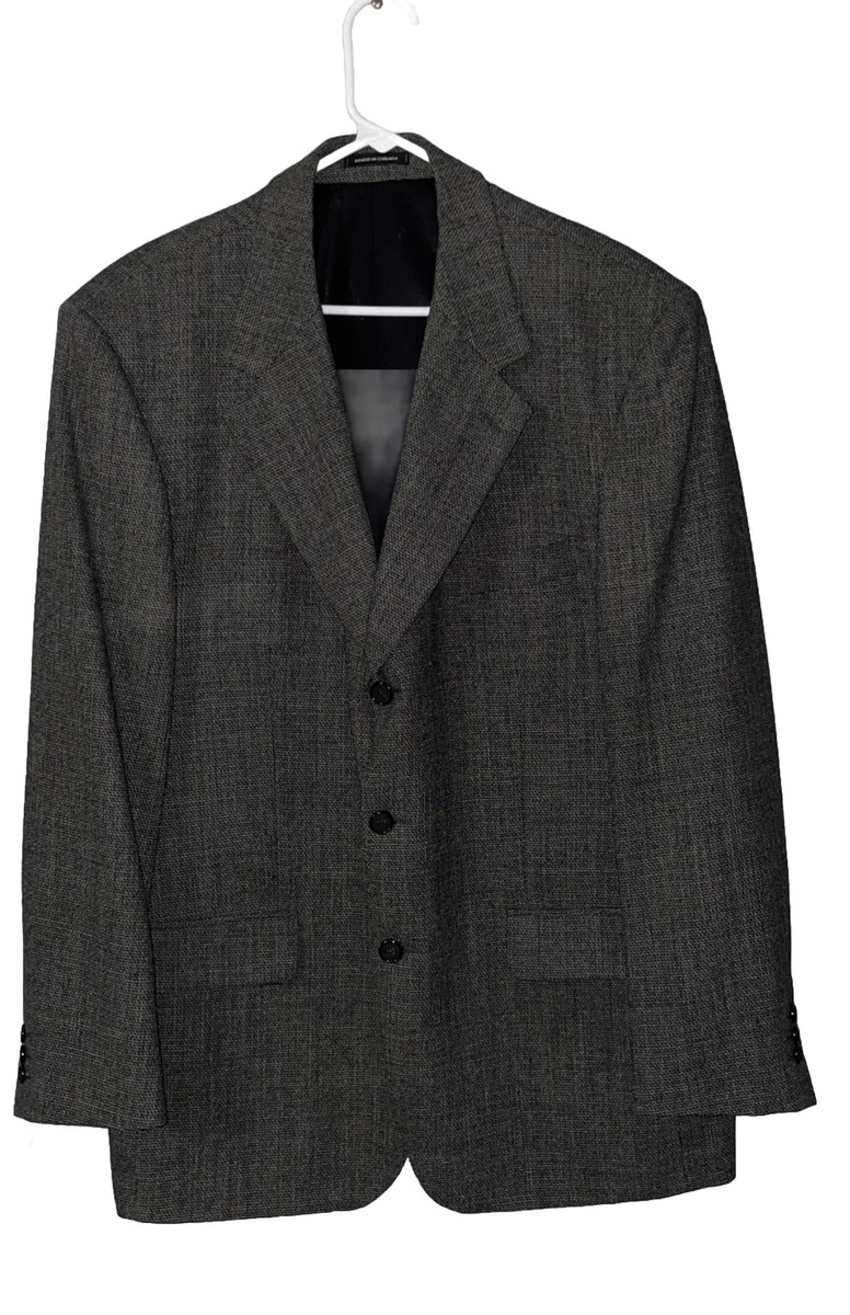 Yves Saint Laurent 44R Worsted Wool Three-Button Blazer Jacket