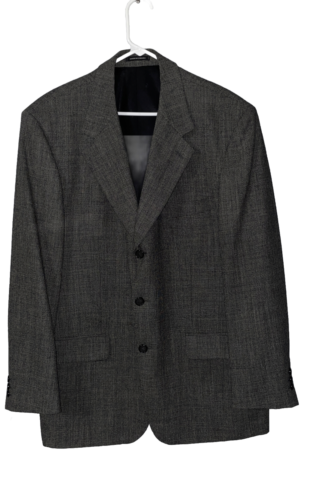 Giacca blazer tre bottoni Yves Saint Laurent 44R lana peggiorata grigio