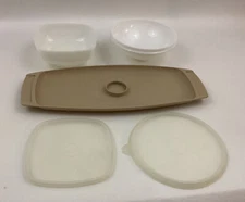 Tupperware Serve-Ette Tray And Bowl Chip n Dip Snack Tray #771-2