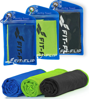 Fit-Flip Kühltuch 3Er Set, Kühlendes Handtuch Für Wandern, Laufen, Tennis, Reise