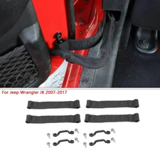 Car Door Limiting Strap Heavy Duty Rope For Jeep Wrangler JK JKU 2007-2017 Black