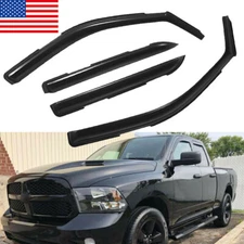 In-Channel Window Visors Rain Guards Deflectors For 2009-2018 Ram 1500 Crew Cab