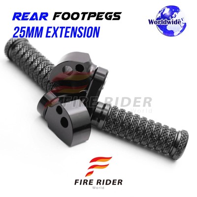 25mm Lowered Black Rear Footpegs POLE For Buell X1 Lightning All Year