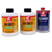Set 2 Kg Griffon Kleber Uni 100 Xt Thixotroper Hart-Pvc Klebstoff + 1 L Cleaner