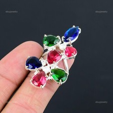 925 Sterling Silver Pear Natural London Blue Topaz Stackable Ring Jewelry Size 7