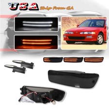Smoked Front Bumper Switchback Led Drl Signal Lights Kit For 92-93 Acura Integra