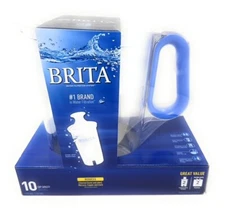 Brita New Sealed Large 10-Cup Water Filter Pitcher With 2 Standard Filters