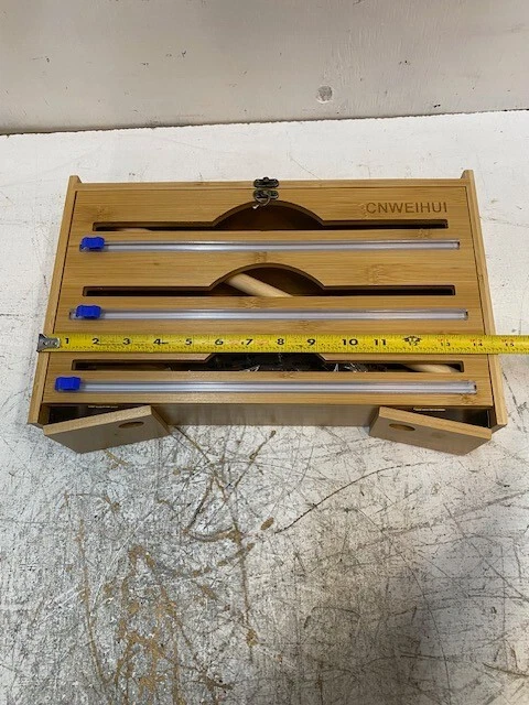 12 Qty of 12" Plastic Wrap Organizer w/ Cutter 3 in 1 Storage Dispenser (12 Qty) - Image 4 of 4