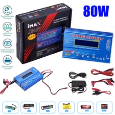 80W Fast Digital Balance Charger for iMAX B6 AC LCD RC LiPo LiFe NiCD Battery