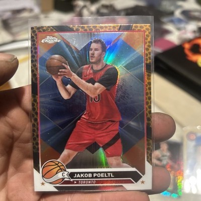 2023-24 Topps Chrome Basketball Orange Basketball Refractor # 59 Jakob Poeltl