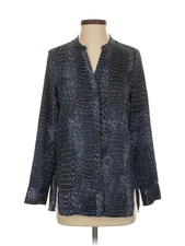 H By Halston Women Blue Long Sleeve Blouse S