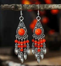 3.25 Beaded Bohemian Ethnic Retro Dangle Earring Set New Free Ship B362