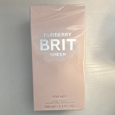 Burberry Brit Sheer For Her Eau de Toilette Spray, Regular Size 3.3 fl oz