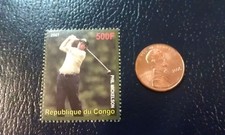 Phil Mickelson GOLF 2007 500F Republique du Congo Perforated Stamp WOW
