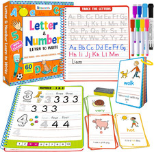 Preschool Learning Activities - 60 Reusable Cards, Pre-K Kindergarten Workbook,