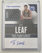 TJ Leaf 2017-18 Chronicles Blue Patch Auto 22/99 1/1 RC Maccabi Tel Aviv RPA