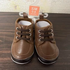 Luvable Friends Duck Boot Style Brown Baby Booties Size SM 0-6 Months New