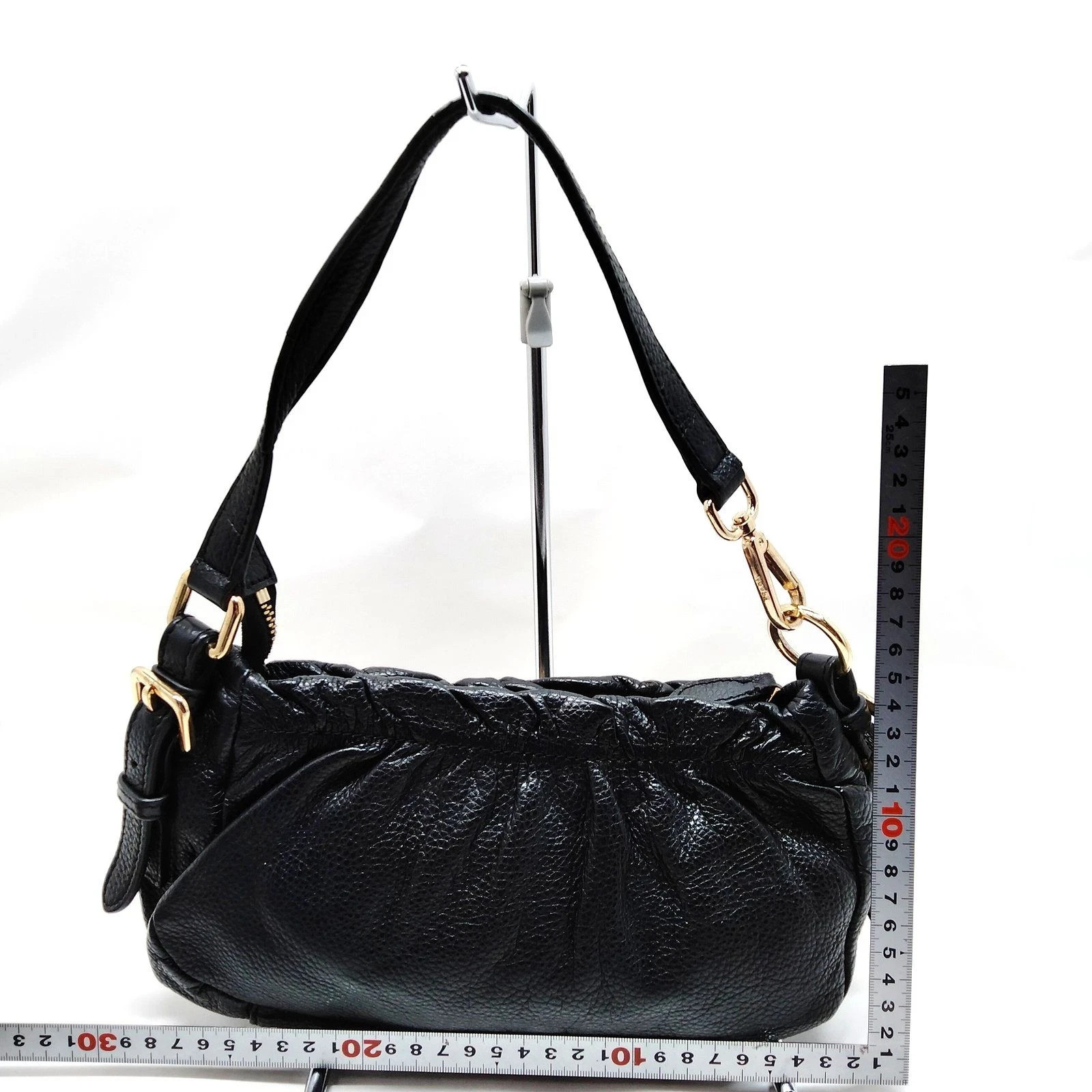 Prada Hand Bag Black Leather 1069134 thumbnail 2