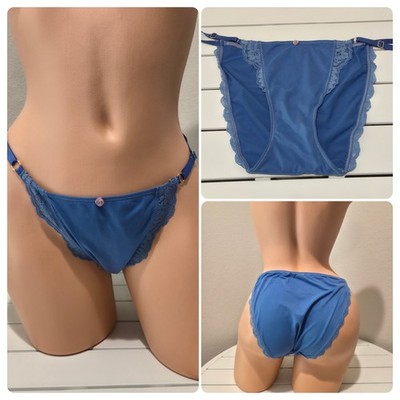 Victorias Secret Dream Angels String Bikini Panty LACE 8/XL Blue Zing