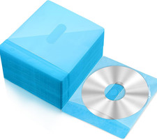 200 Pcs Cd DVD Sleeves Envelopes Bulk Double Sided Refill Plastic Disc Holder Ca