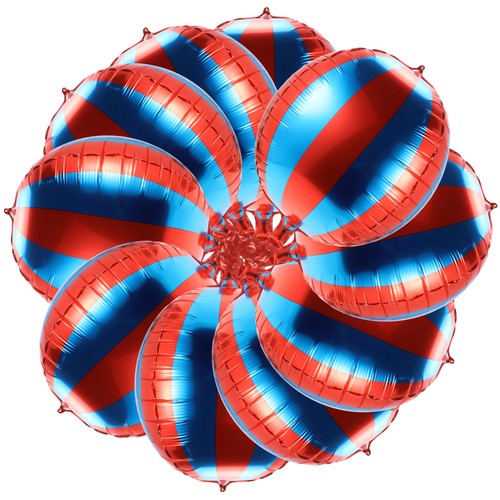 10 Pcs Blue and Red Striped Balloons Baby Carnival Birthday Decorations - Picture 2 of 6