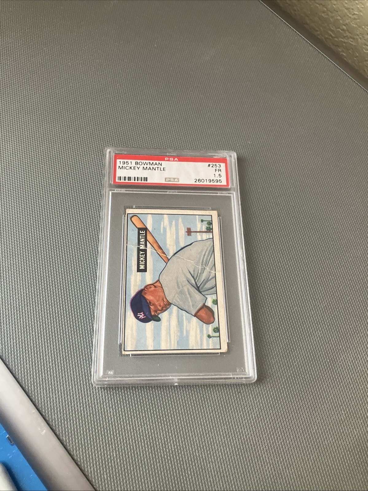 1951 BOWMAN #253 MICKEY MANTLE ROOKIE RC HOF PSA 1.5