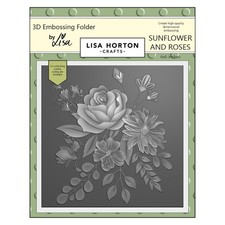 Lisa Horton Crafts Embossing Folder 6"X6"-Sunflowers And Roses