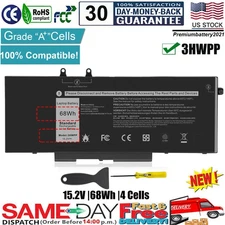68Wh 15.2V Laptop Battery for Dell Latitude 5501 5401 5511 5510 5411 5410 3HWPP