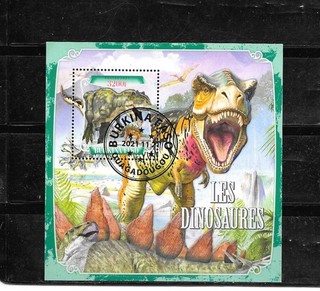 BURKINO FASO 2021 T REX DINOSAURS S/S SOUVENIR SHEET RECENT STAMPS