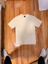 Image of H&M Men's Premium Cotton Crew Neck T-Shirt - Off-White / Cream - X Small