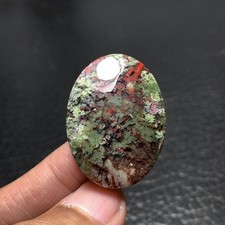 Cabujón de ágata pluma musgo 33x25x7mm alta calidad 46,5 ct