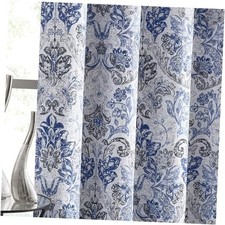 100 Blackout Curtains 84 Inch Length 2 52"W x 84"L Pack of 2 Blue and Grey