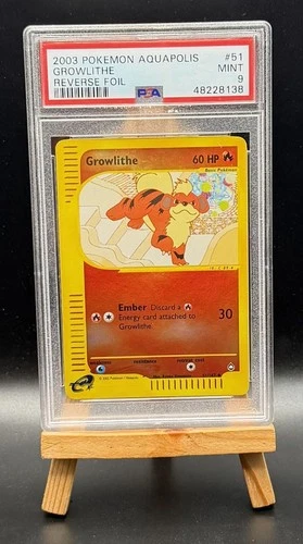 GROWLITHE REVERSE HOLO 51/147 AQUAPOLIS POKEMON PSA 9