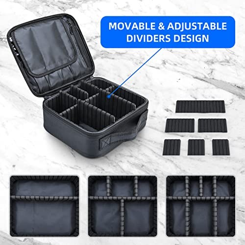 Makeup Bag travel organizer Cosmetic Bag Portable Artist Storage Small Black - Picture 2 of 6