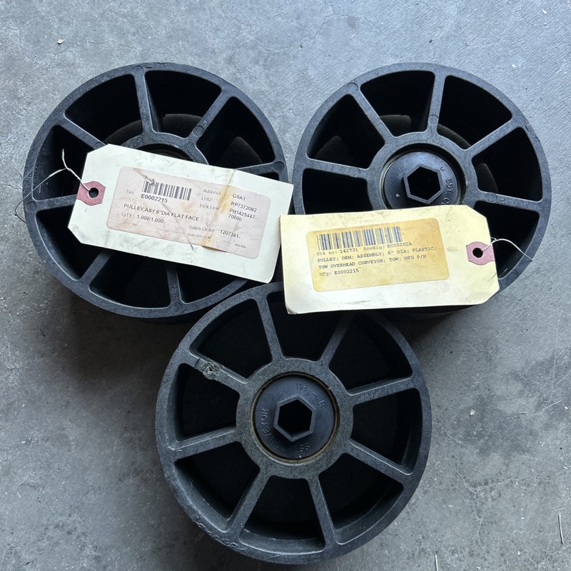 (3) E0002215 6" Flat Face 2-7/8" Wide Pulley Composite