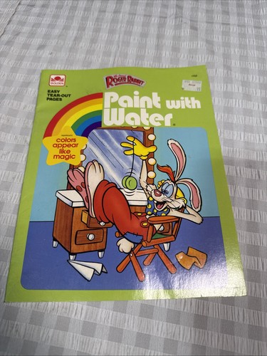 Roger Rabbit Paint with Water 24 Page Coloring Book VTG 1988 Disney Watercolor
