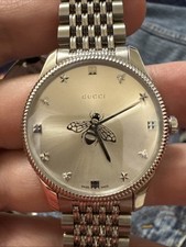 Gucci G-Timeless Slim Stainless Steel Bracelet 36mm Women's Watch YA1264154
