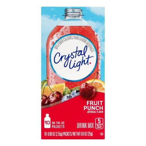 Crystal Light on the Go Fruit Punch Drink Mix Pack of 4 0.9 Ounce Packets - Picture 1 of 1