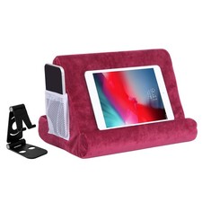 2pcs Multi-Angle Tablet Holder Cushion Stand with Net Pocket Black Color Ph...
