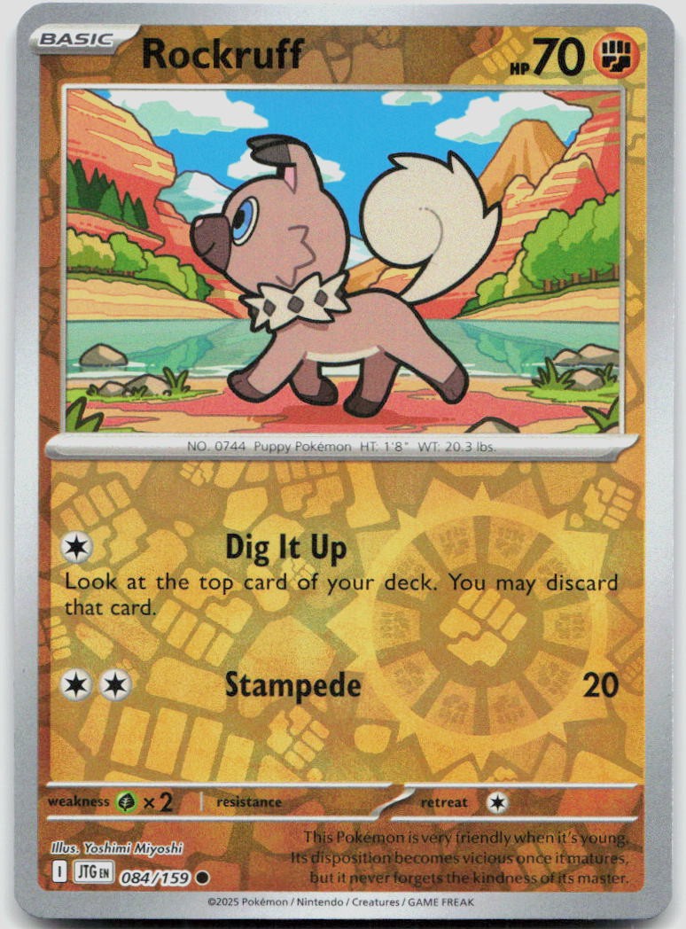 Rockruff 084/159 Reverse Holo SV09: Journey Together NM English Pokemon