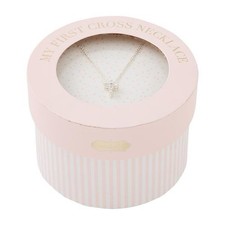 Mud Pie Little Girls My First Cross Necklace Silver Plated With Diamond Accents