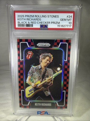 PSA 10 Gem Mint Keith Richards RARE REFRACTOR RED CHECKERBOARD CARD SSP