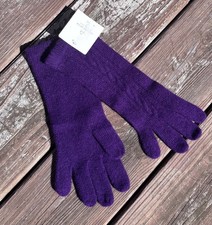 Vintage Wool Blend Knit Gloves New Liz Claiborne Purple Winter Cold
