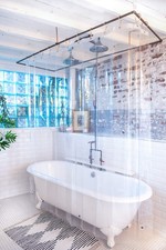 PEVA Shower Curtain Liner - USA Made, PVC Free, Clear, Durable 9 Gauge, Botto...